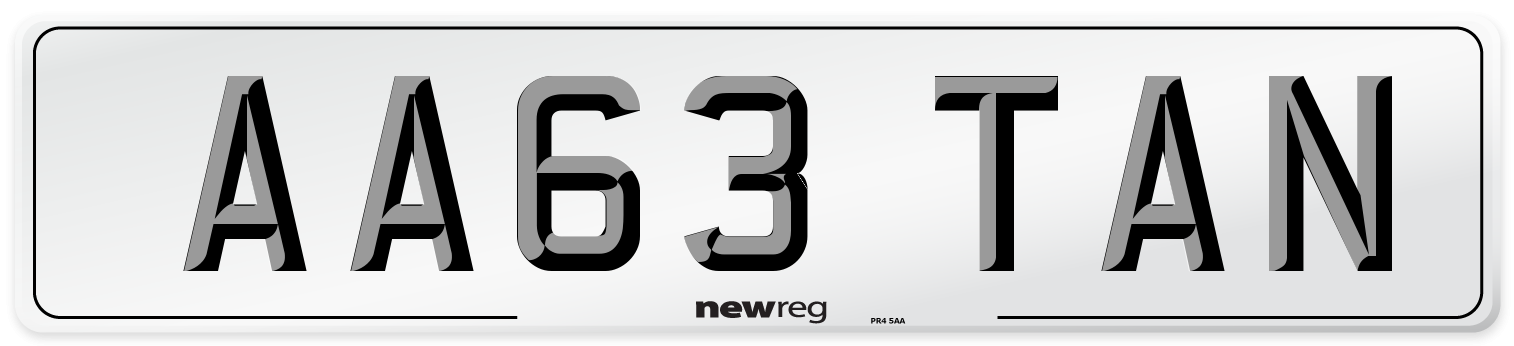AA63 TAN Number Plate from New Reg